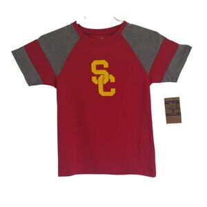 Rivalry Threads Kids S/C Graphic T-Shirt Red & Gray S/6-7 Cotton. NWT